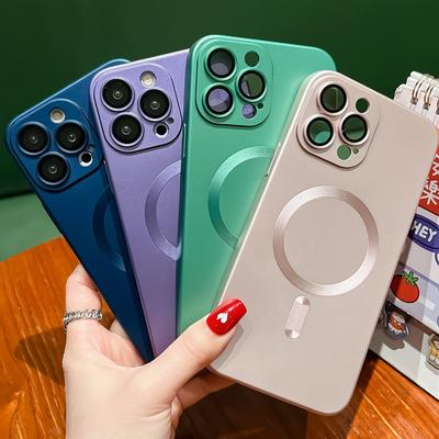 ExquisiteApplicable To Iphone16promax Mobile Phone Case 16 Silicone 16plus Magnetic Attraction Apple 15 Spray Paint 14 Niche 13 Soft