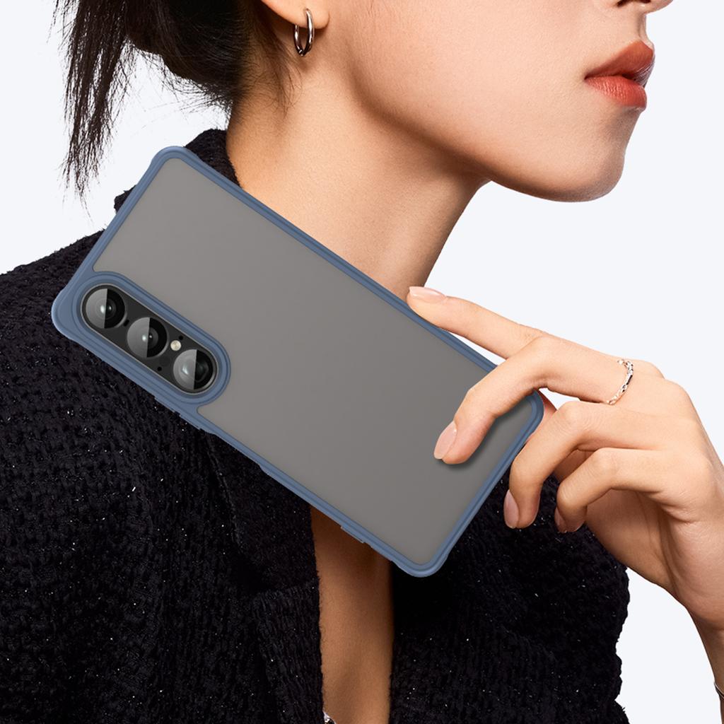 For Sony Xperia 1 VII Case Drop Proof Airbags Frosted Translucent PC + TPU Phone Back Cover