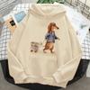 Dachshund hoodies long sleeve top 90s anime sweat y2k Pullover clothes kids  anime Hooded Shirt