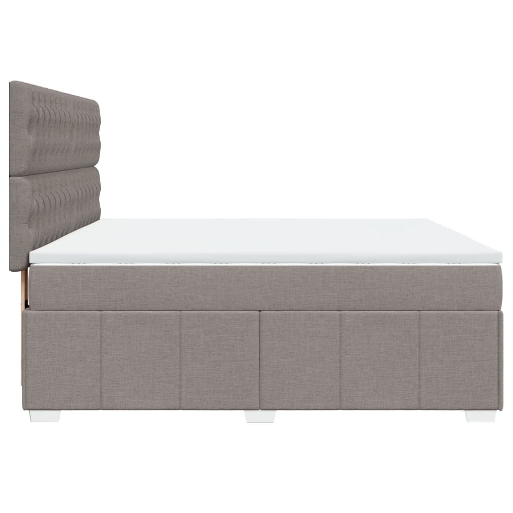 Vidaxl Letto Continentale Con Materasso, Taupe, Tessuto, 180X200 Cm