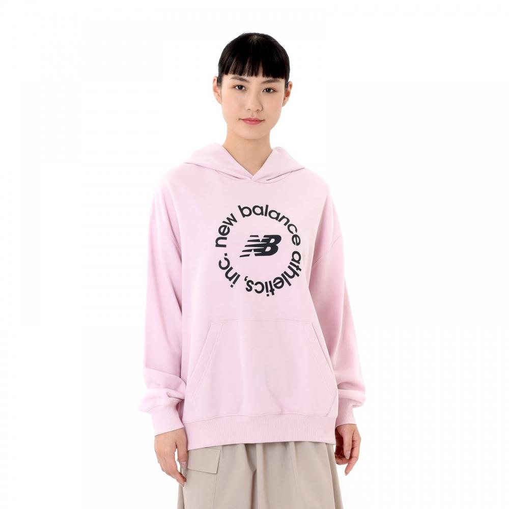 

New Balance Sport French Terry Oversize Graphic Hoodie Fleece Mey Mid Century Pink Wt43507 Mey S