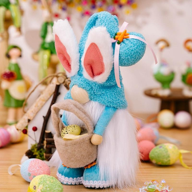 Easters Rabbit Ears Gnome Face less Doll Easters Desk Decorations Rabbit Plushes Dwarfs Toy Home Ornament Happy Easters