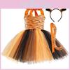 Eye-catching Animal Cosplay Dress With Tulle Strips And Headband