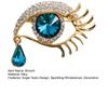 Women Brooch Blue Sparkling Rhinestones Angel Teardrop Shape Lapel Pin Suits Coats Bags Scarves Badge Versatile Accessory