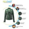 SKINOUTFIT Damska Skórzana Kurtka Motocyklowa Prawdziwa Zielona Skóra Jagnięca Cafe Racer Biker Odzież Wierzchnia