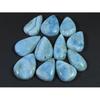 262Ct. Přírodní Larimar Pektolit Hruškový Kabošon Volný Drahokam 11 ks Šarže C-854