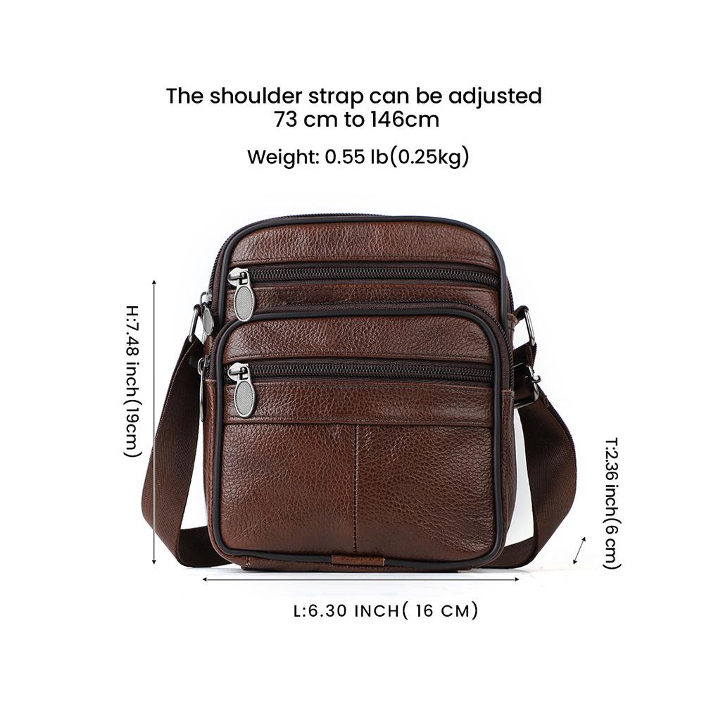 Klasyczna męska torba na ramię z prawdziwej skóry do codziennych dojazdów do pracy