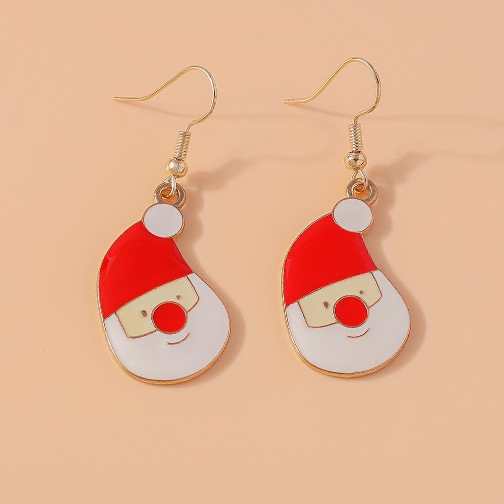 Cute Christmas Earrings Santa Claus Elk Snowman Snowflake Earrings for Women Girls X'mas New Year Jewelry Gifts
