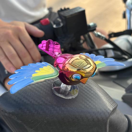 Fliegender Vogel Auto Ornament Motorrad Exklusives Modell Schwingende Flügel Bewegung Deko für Armaturenbrett Kreatives Autozubehör