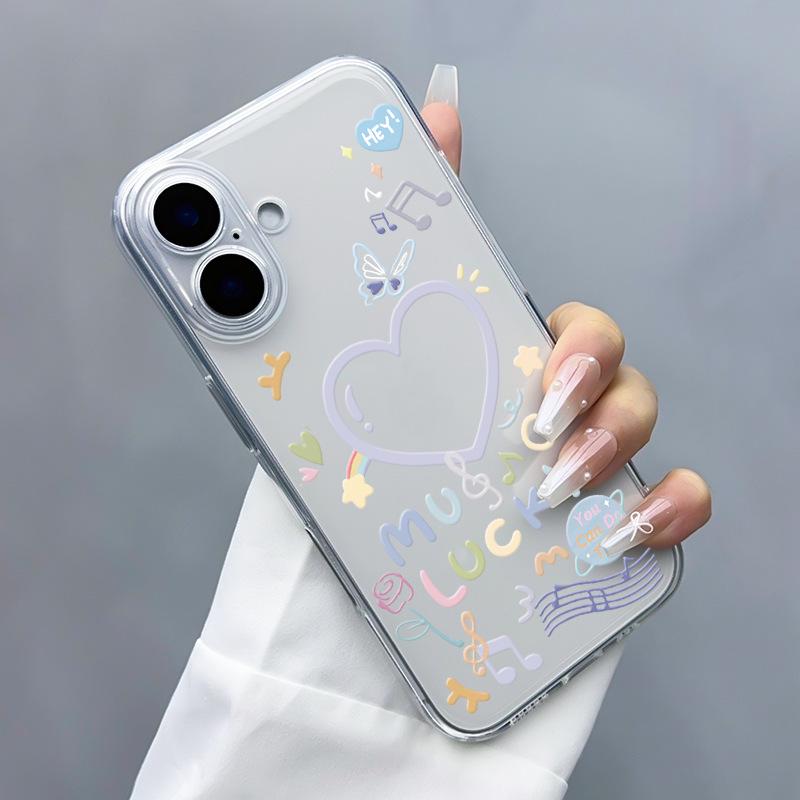Silicone Drop-Proof Transparent Phone Case for iPhone Models 13-16 ProMax
