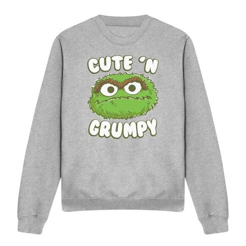 Sesame Street Unisex Adult Cute N Grumpy Heather Sweatshirt