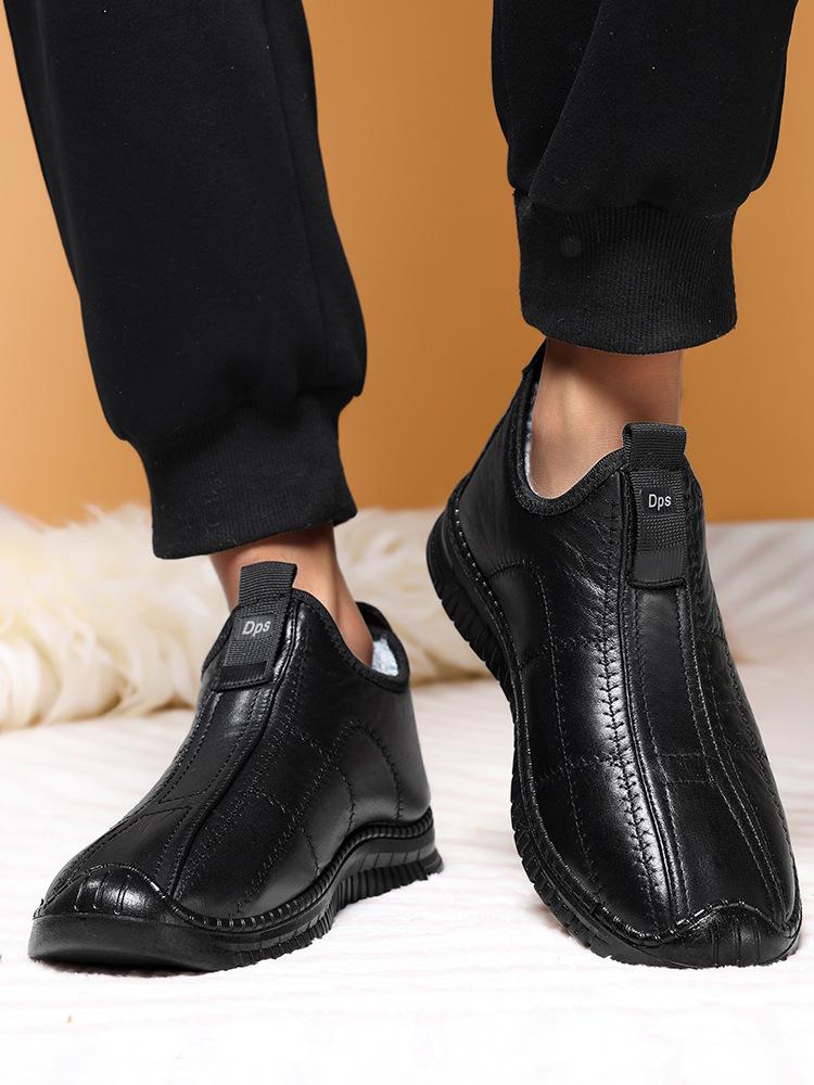 Herren Winter Baumwollschuhe mit Plüschfutter - Rutschfest, Verdickte Laufschuhe für ältere Menschen