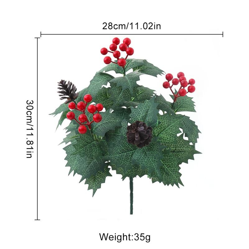 

1/2Pcs Artificial Flower Christmas Decor Berry Branch Bouquet Xmas Tree Ornament Home Decor New Year 2026 Gift Navidad Accessory