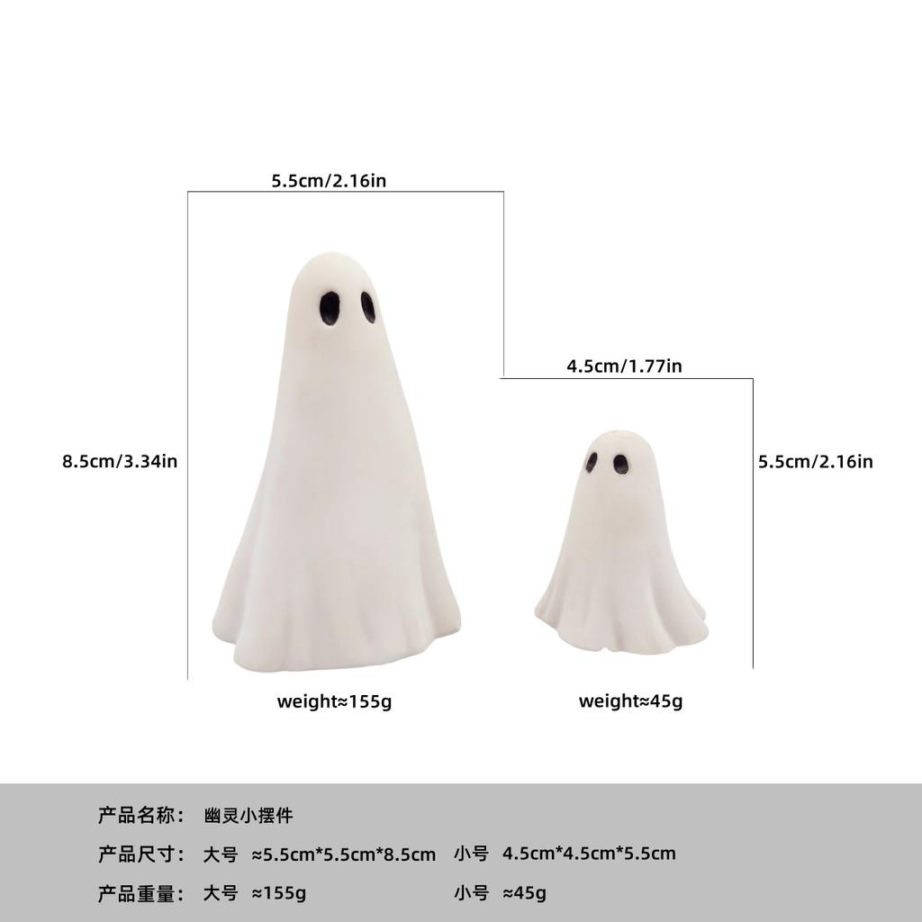 Halloween cute white ghost party ornament tabletop ornament study decoration resin crafts small ornament