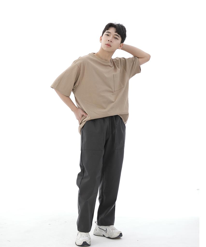 Seinteukeulu Wide Ankle Drop Fatigue Pants Waf-319 Dark Gray