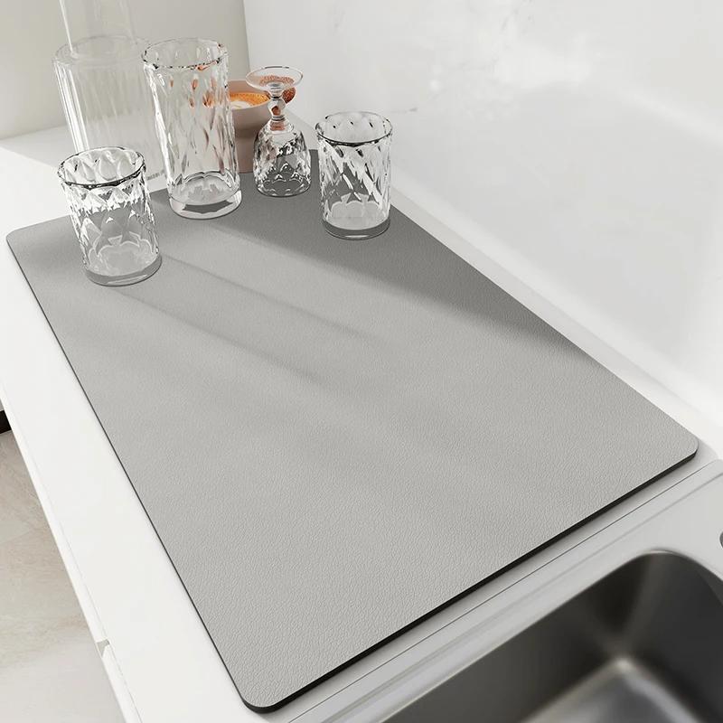 Kitchen Dish Drying Mat Quick-Drying Coffee Drainage Mat Tableware Drainage Mat Tableware Placemat Carpet Home Decor