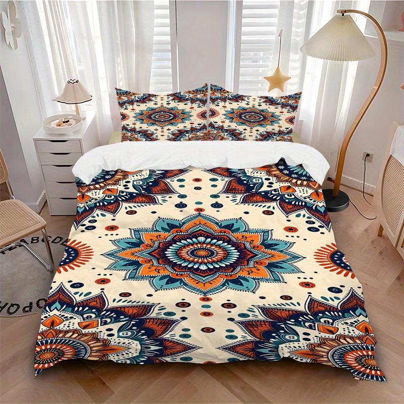 

3pcs Bohemian Mandala Soft Comfortable Bedding set, For Bedroom, Guest Room And Dorm, All - Season Use, High-Definition Printing147 135x200cm