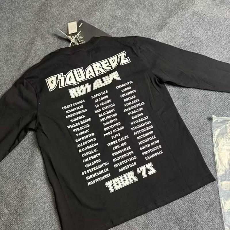 D2 American High Street Band Graphic T-Shirt Unisex Casual Basic Black Crewneck Short Sleeve