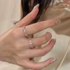 Opening Ring Elegant Rose Pink Shining Dazzling Stackable Women's Jewelry Gift