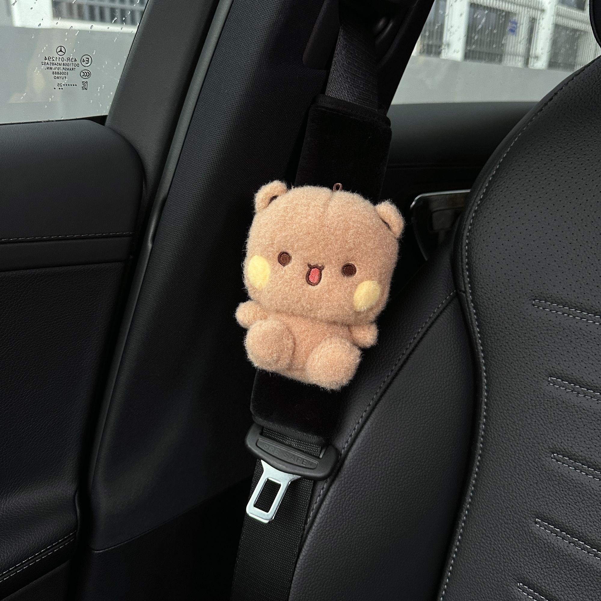 

Милая мультяшная плюшевая накладка на плечо ремня безопасности, мягкий протектор ремня безопасности, защита от защемления, подушка для шеи для украшения салона автомобиля