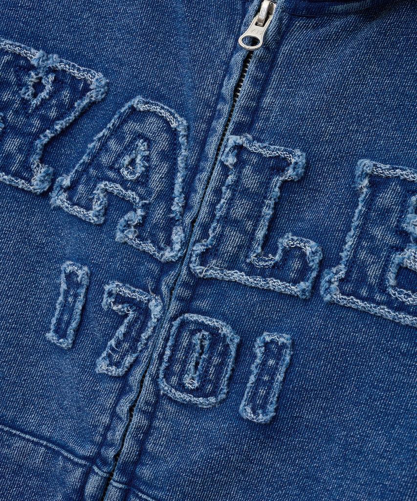 Yale Pigment Applique Zip-Up Hoodie_Navy