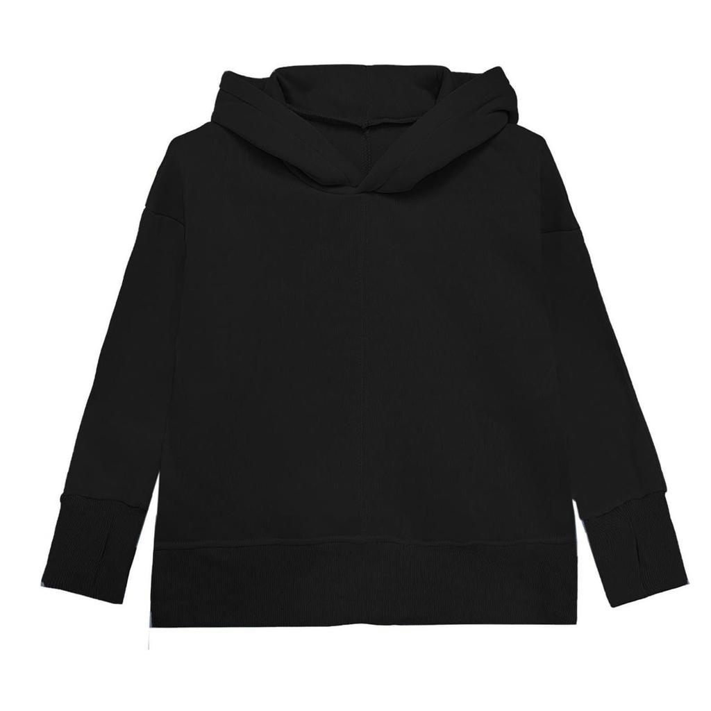 Girls' Oversized Hooded Sweatshirt Casual Long-Sleeve Drop-Shoulder Sweatshirt Top