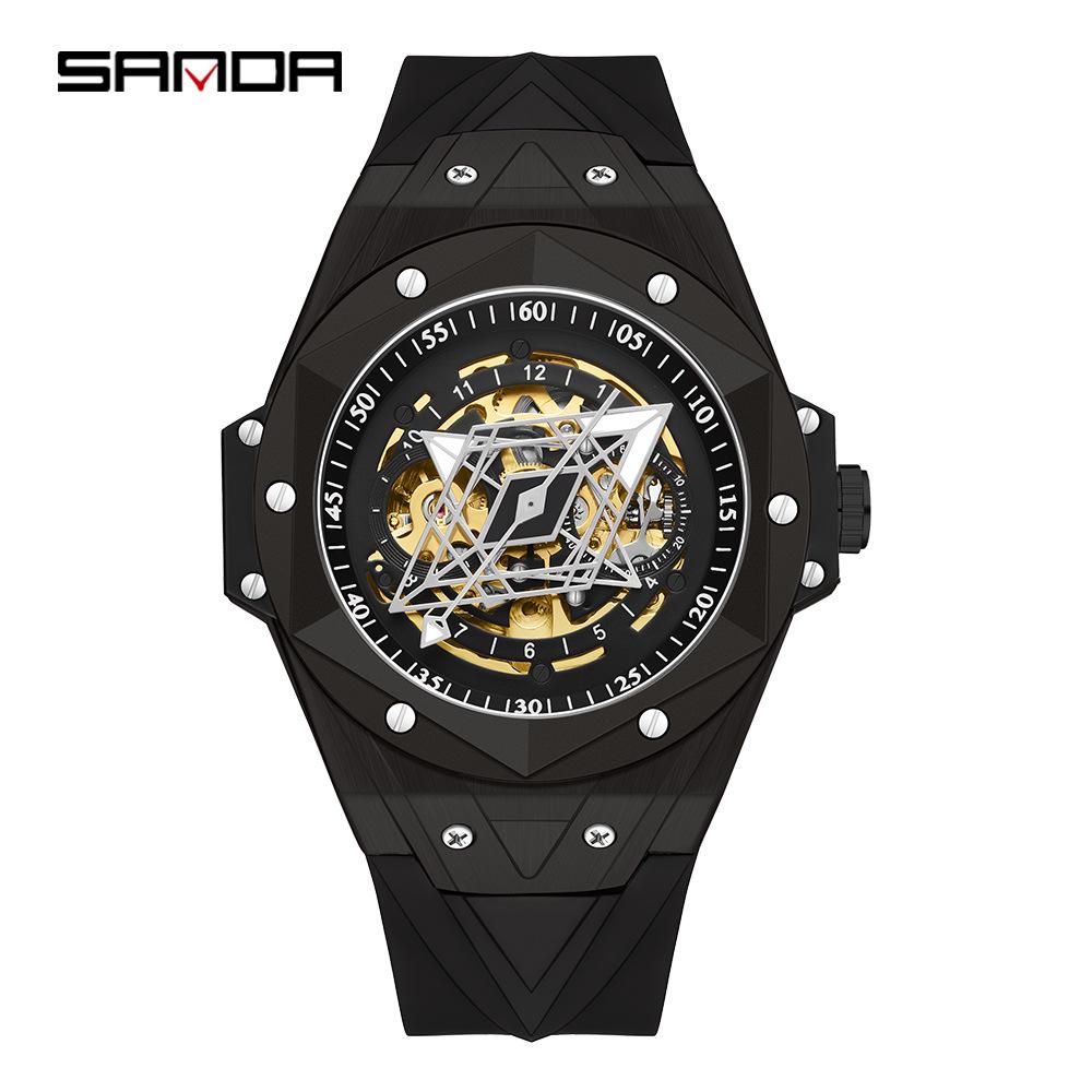 Sanda Men s Waterproof Automatic Mechanical Watch with Silicone Strap - Hot Seller  Fashionable Business Accessory