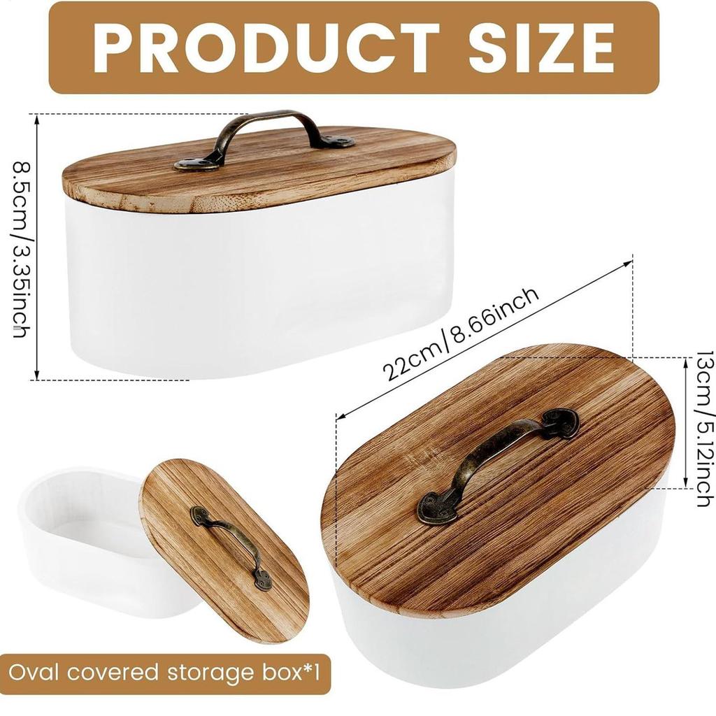 Wooden Bathroom Tampon Storage Box with Lid - Decorative Organizer for Swabs Hairpins Medicine Cosmetics Countertop Organization