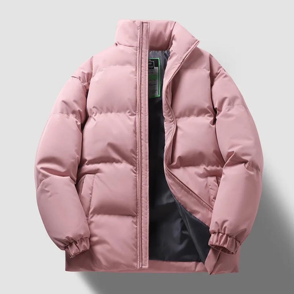 Winter Padded Jacket Men Fashion Stand Collar Long Sleeve Quilted Coat Large Size Loose Thick Warm Casual Sports Wadded Jacket