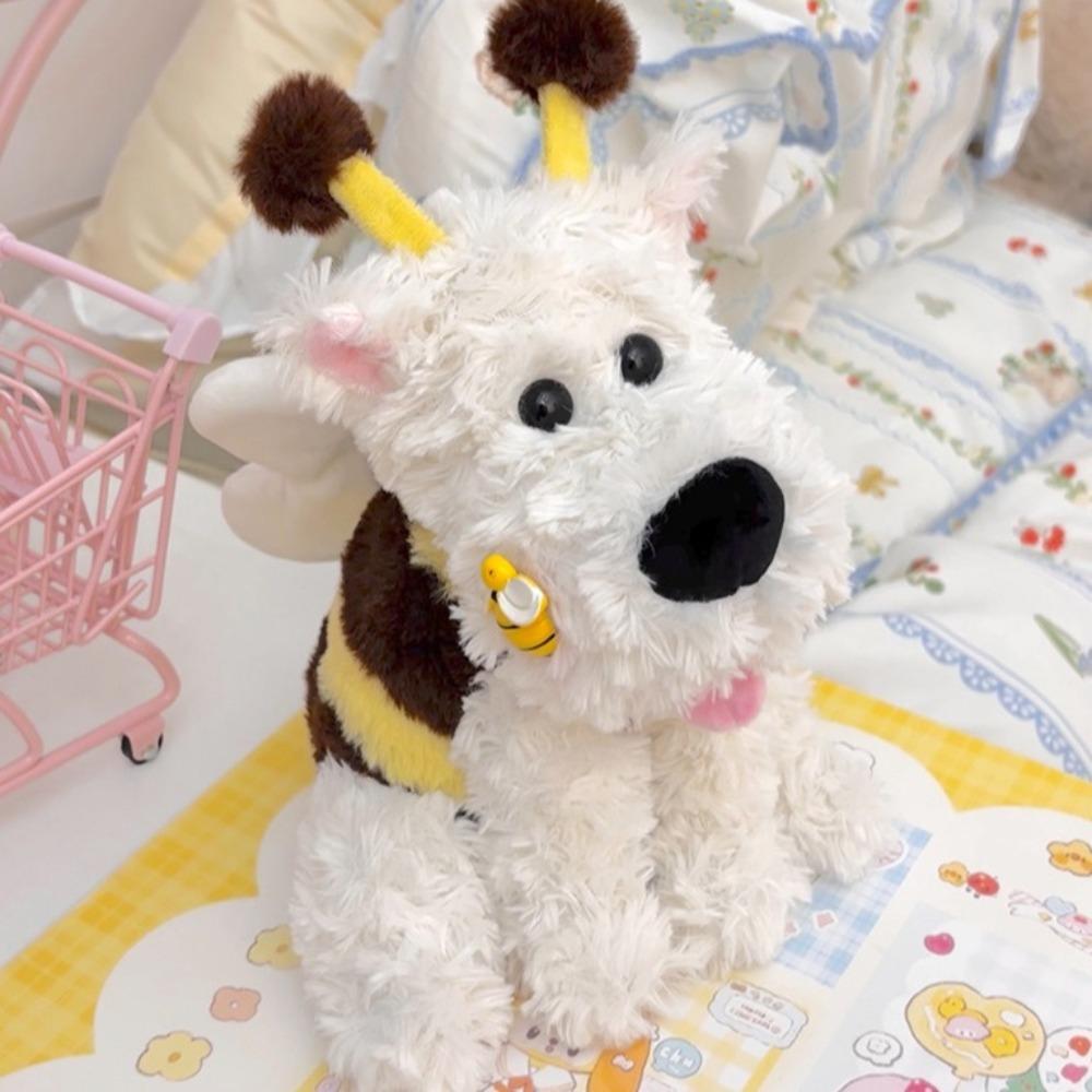 

West Highland Puppy Electric Bee Dog Плюшевая игрушка Пчела жалит собаку Электрическая плюшевая пчела Собака День рождения