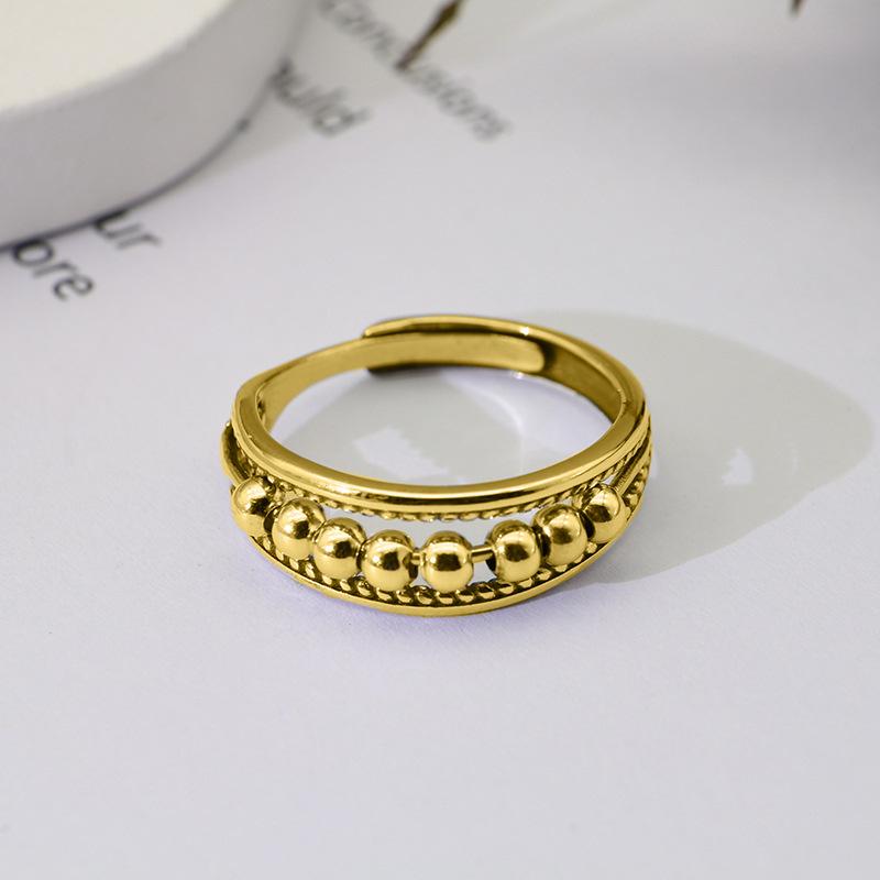 European and American New Micro-bead Rotating Ring Women's Ring Anti-stress Anxiety Women's Hand Jewelry