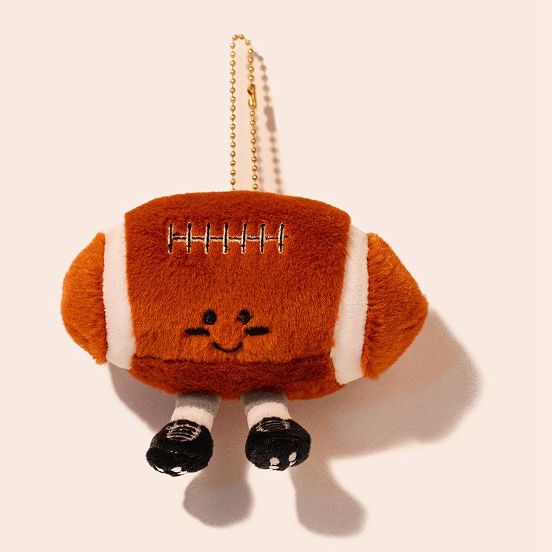 Cute sports ball keychain bag pendant grab machine doll plush doll doll bag pendant gift