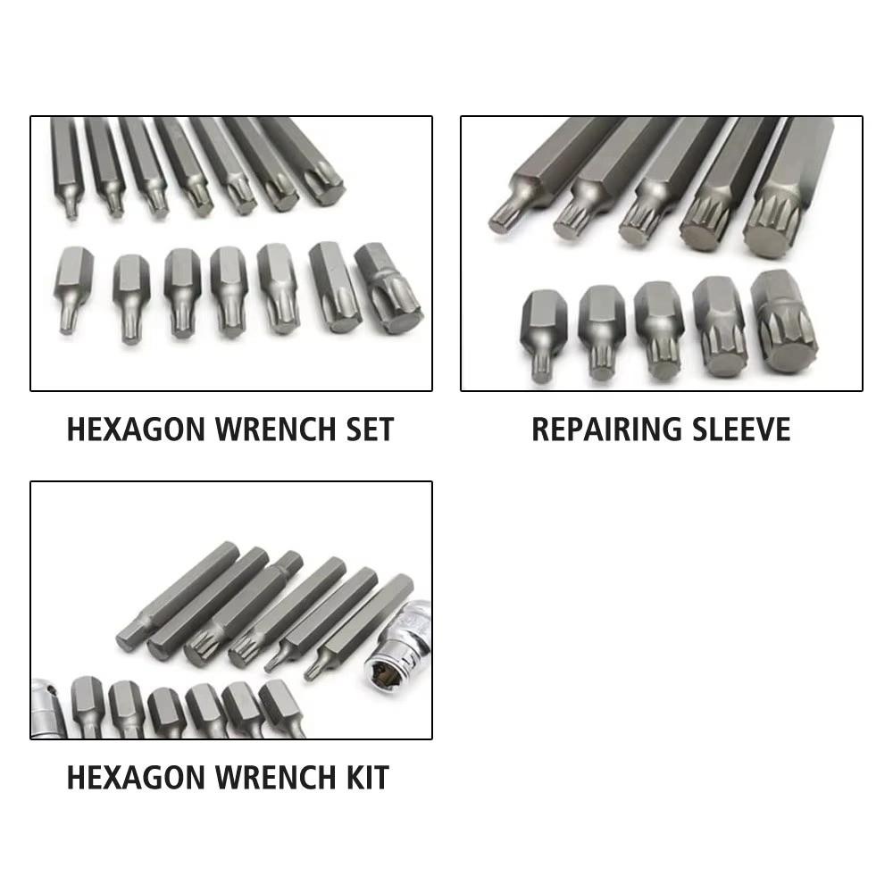 40pcs CHROME VANADIUM Batch Head Set Hexagonal with Storage Box Wrench Set Hex Socket Head Socket Bit Sets Car Repair