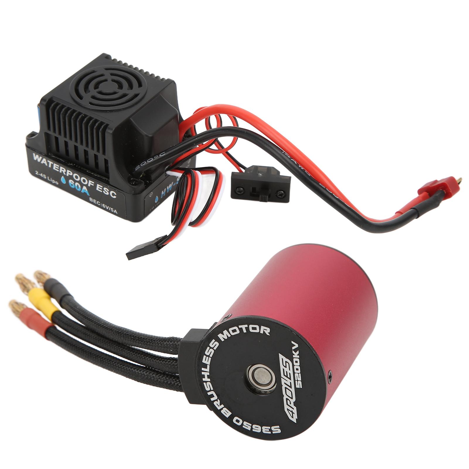 

Комплект безколекторного двигуна та ESC 60A ESC S3650 5200KV Безколекторний двигун для 110 RC автомобіля, вантажівки, краулера