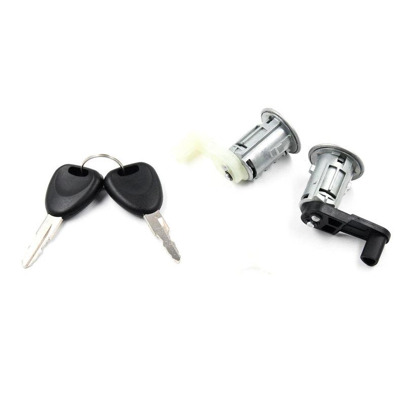7701468982 7701468981 For Renault Megane Scenic Clio Master Thalia Symbol Car Door Lock Barrel Cylinder with 2 Key Left+Right