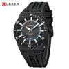 CURREN 8491 Men's Waterproof Quartz Watch with Rubber Strap and Calendar
