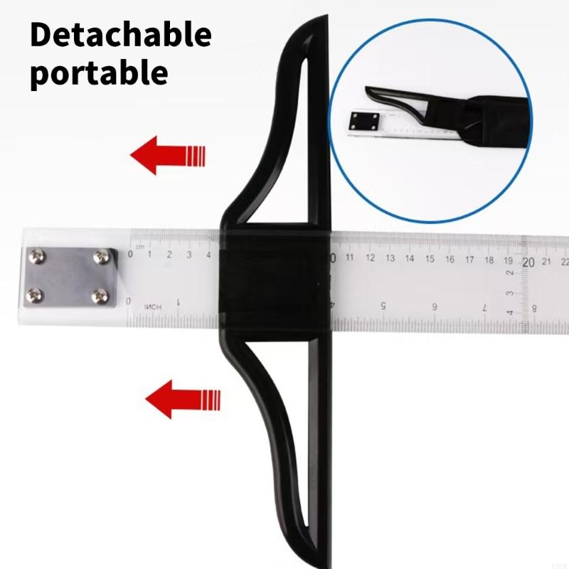 3 Piece Acrylic T Square Rulers Set Detachable T Type For Precise Drafting And Engineering Measurements