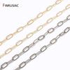 14K Gold Plated Paperclip Link Chain Oval Link Cable Bulk For DIY Jewelry Making Findings Necklace Bracelet Crafts Components