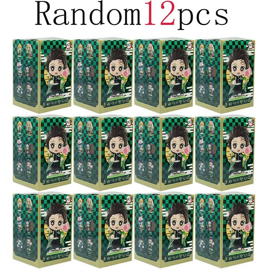 Demon Slayer Kimetsu Yaiba Version Figure Blind Box Set Styles Anime Character Collectible Model Doll Gift Q no 12 Random Trendy Mystery Surprise