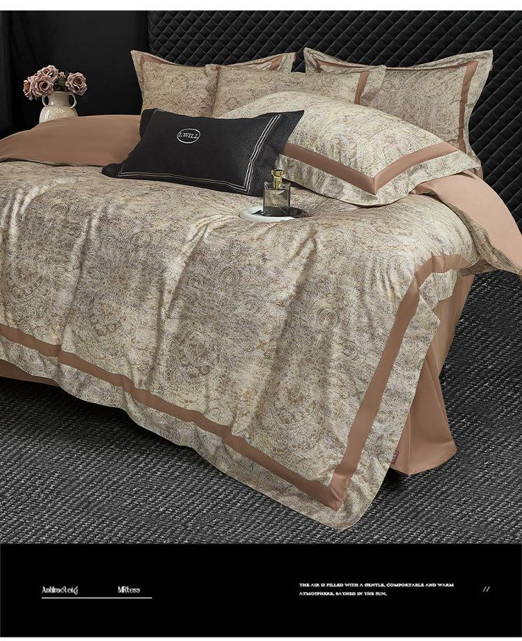 100 Piece High-End Cotton Satin Print Four Piece Set - Tuscany