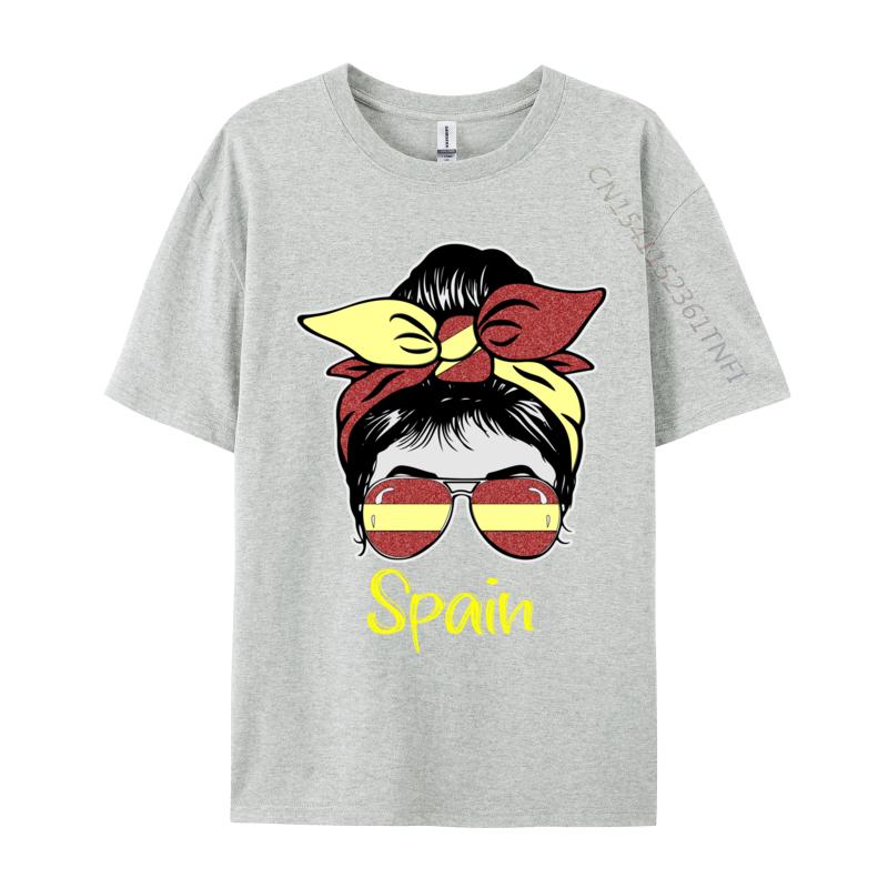 Spain Flag Heart Heartbeat For Spain Men Girl Cute Men's Top T-Shirts Tops Shirt Printed Tops Shirts Camisas Basicas Hombre