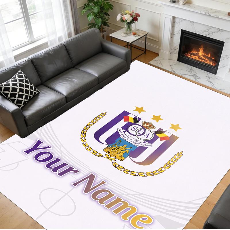 Crystal Velvet Rug Custom Name Text, Soft Non Slip Floor Mat Home DecorAnderlecht FC