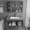 Simple Space Aluminum Bathroom Cabinet Set,Integrated Ceramic Washbasin and Storage Unit,Suitable for Compact Family Bathrooms