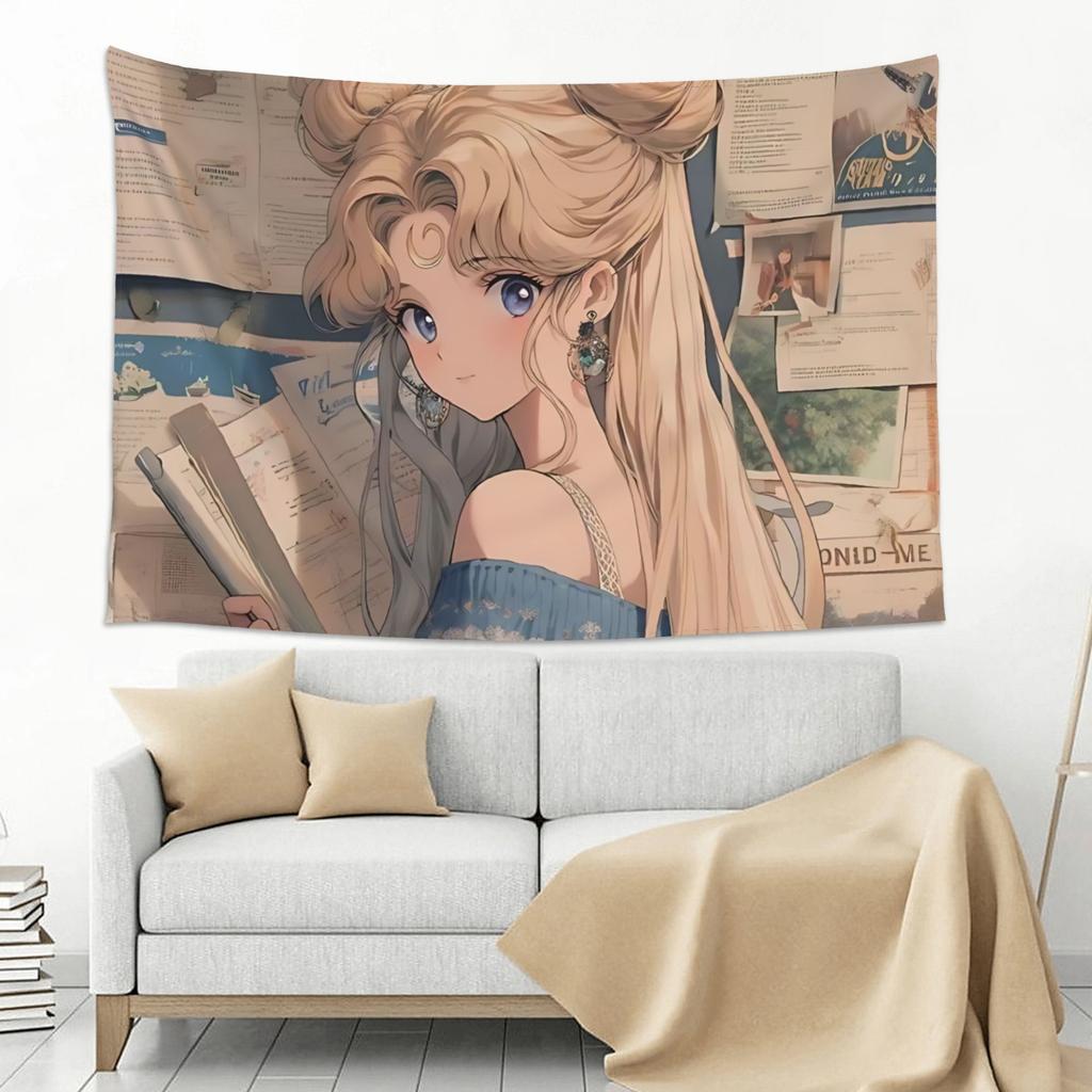 Cutecore Sailor Moons Tapestry Bedroom Decoration Wall Hanging Blanket Tapestry Cool Stuff For Room