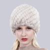 Women Winter Hand Knitted Genuine Mink Fur Hat Natural Warm Good Elasticity Fur Cap Russia Lady Quality Real Mink Fur Hats