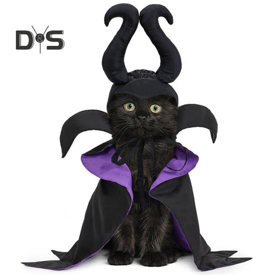 Pet Costume Set Dog Halloween Witch Clothes Cat Cloak Funny Dog Wizard Outfit Mantle Apparel Cosplay Dress for Halloween Party Christmas
