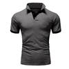 New Trendy Men'S Summer Collar Paul T-Shirt Men'S Heavy Oversize Solid Color Casual Short Sleeve