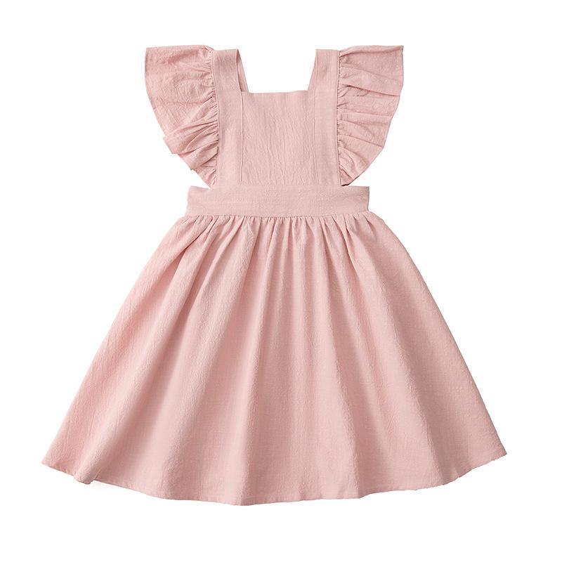 

Детская одежда Платье с кружевными манжетами Комплект платья для девочек 110 розовый