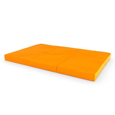 Colchonete de ginástica Comet 150x100x3 três peças - laranja/amarelo