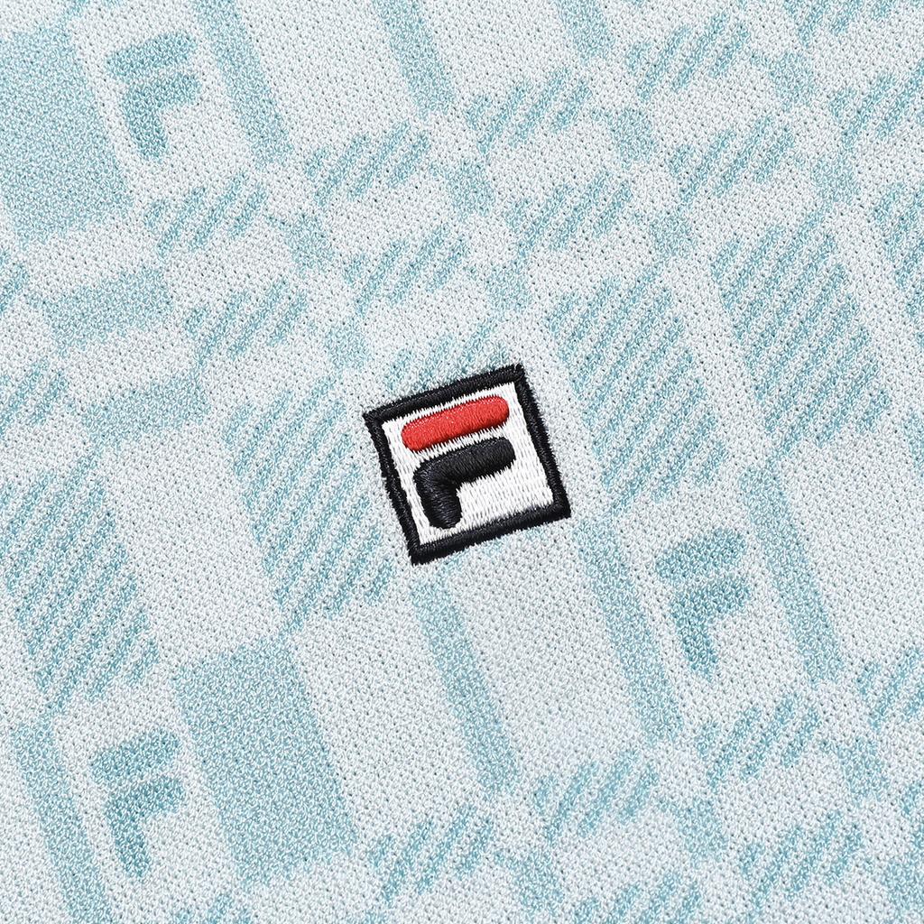 FILA All Over Print Crew Neck Short Sleeve T-Shirt Women Tops Blue F11W321407FLB